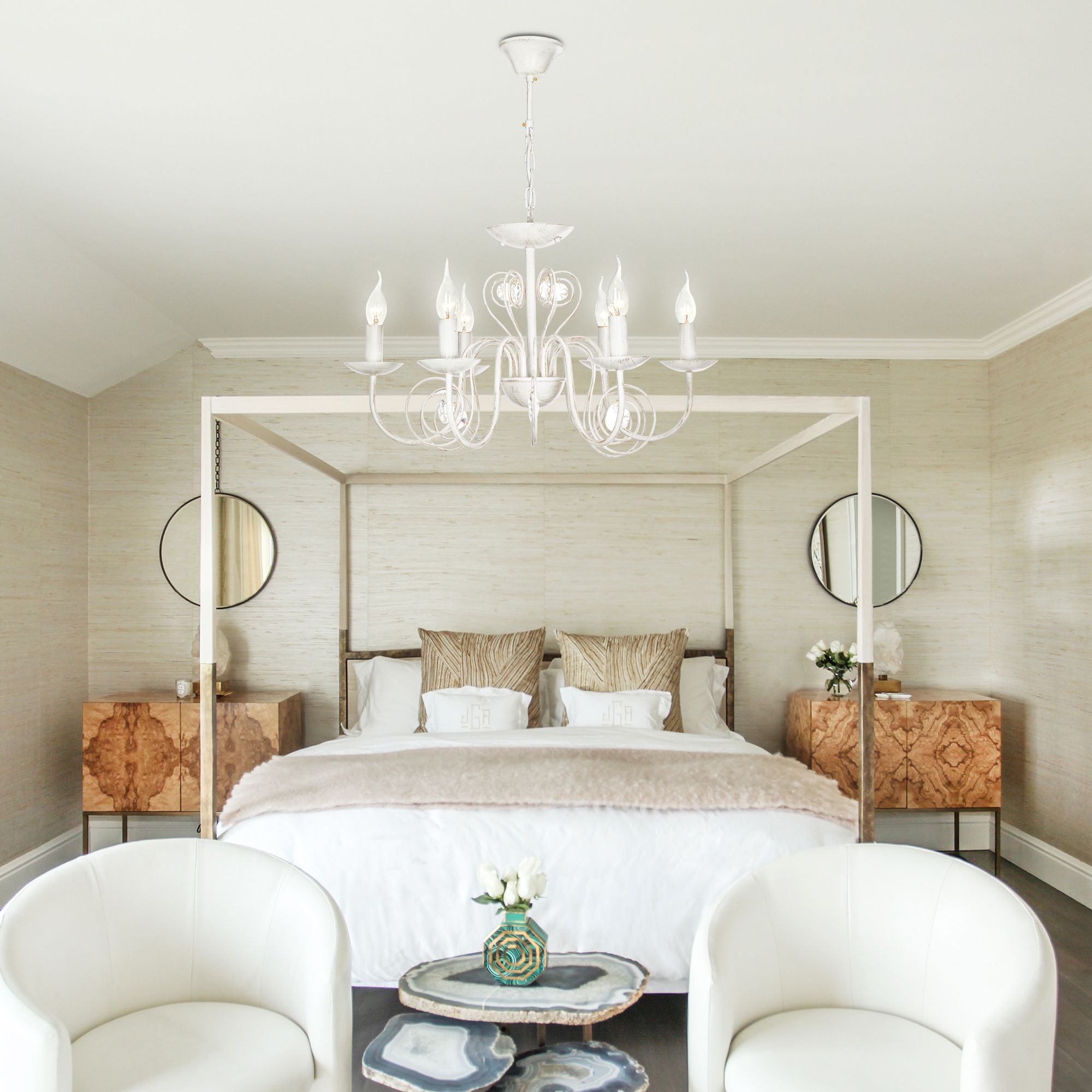 Люстра Eurosvet 60018/6 белый с золотом