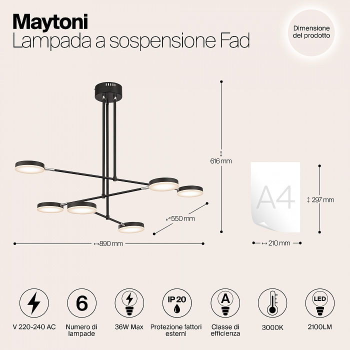 Светильник Maytoni MOD070PL-L38B3K